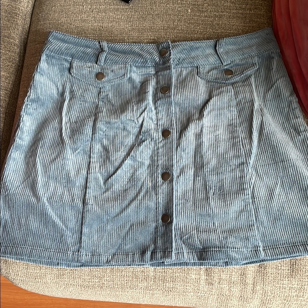 Blue Corduroy Skirt